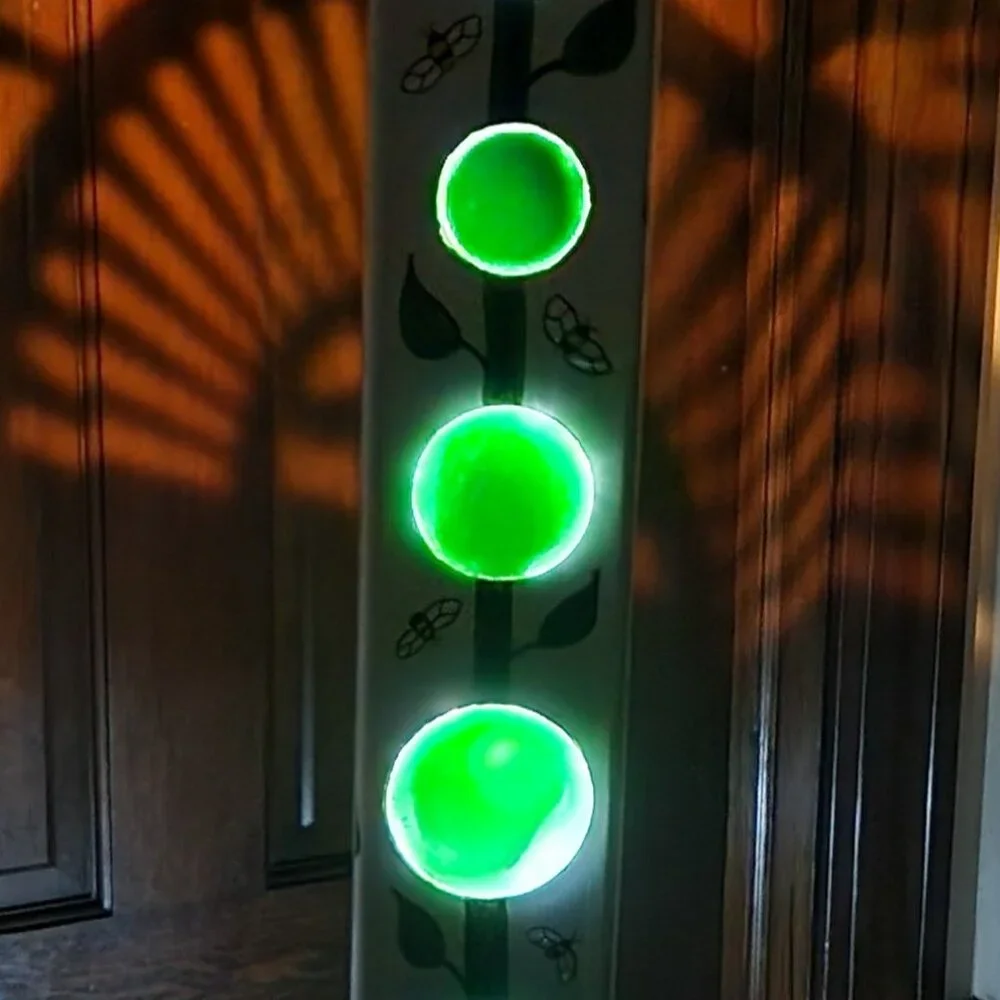 Garden Peace Pole Hand Painted Solar Light and Wire Stand Customized Yard Art